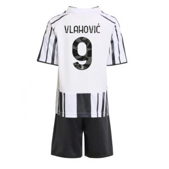 Billige Fotballdrakt Juventus Dusan Vlahovic #9 Replika Hjemmedraktsett Barn 2025-26 Kortermet (med bukser)